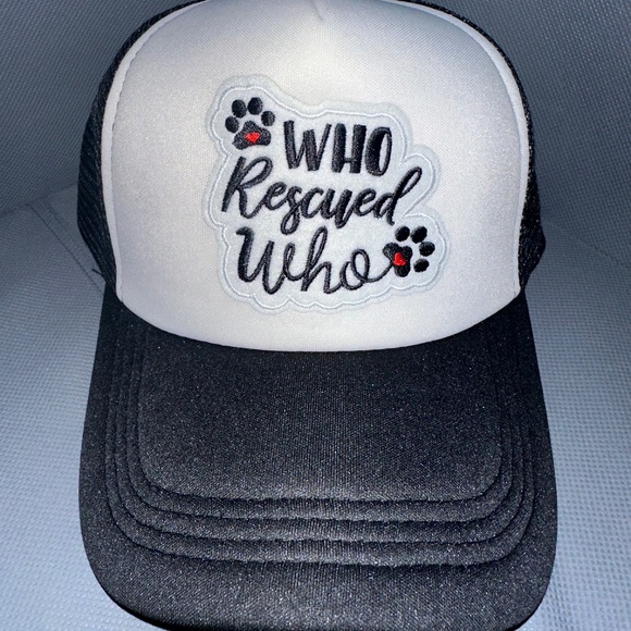“Who Rescued Who” Trucker Hat - Picture 1 of 2